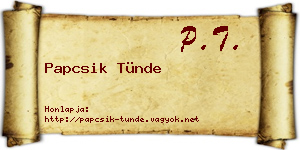 Papcsik Tünde névjegykártya