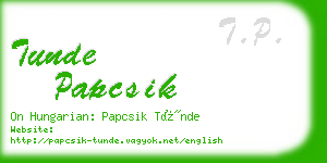 tunde papcsik business card